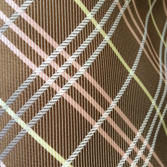 VTG Tan Pink & Cream Open Check Tie - Picture 7 of 7